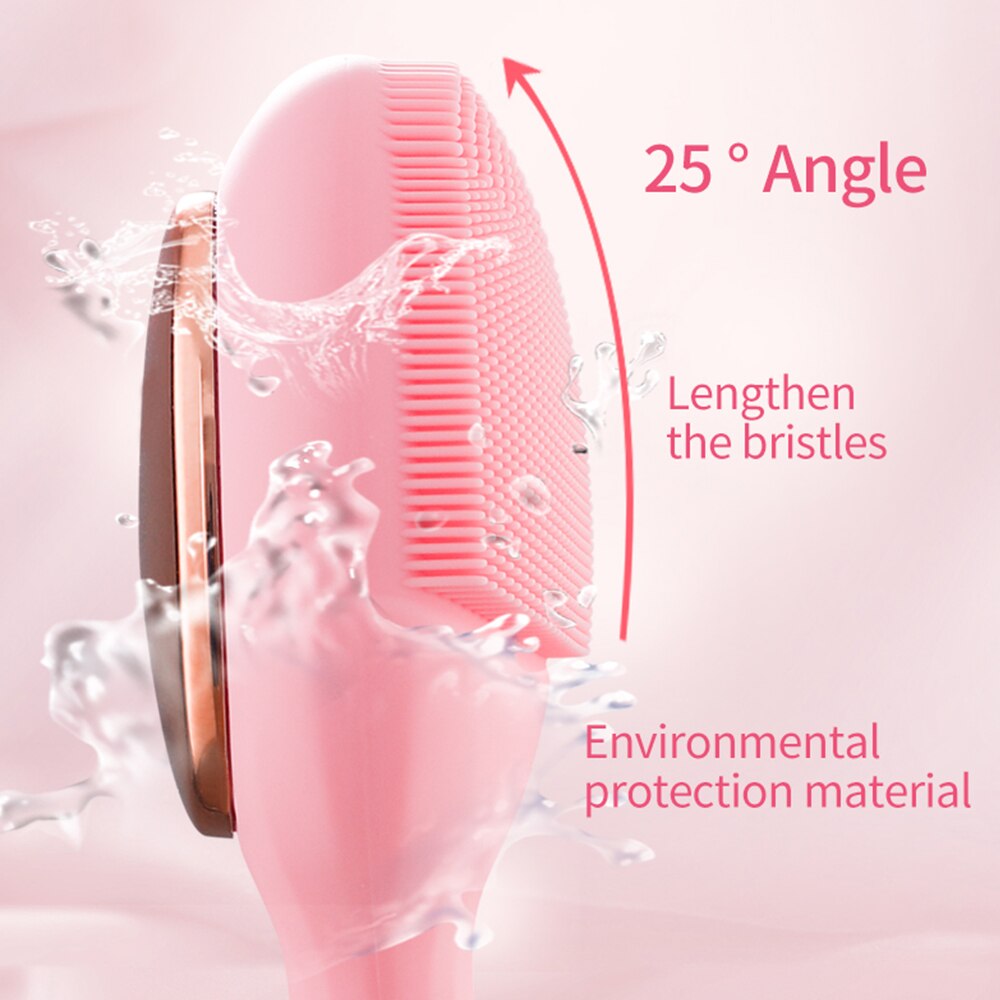 Electric Sonic Face Brush designed for effective makeup removal and deep cleansing, featuring adjustable vibration settings and a sleek ergonomic design.