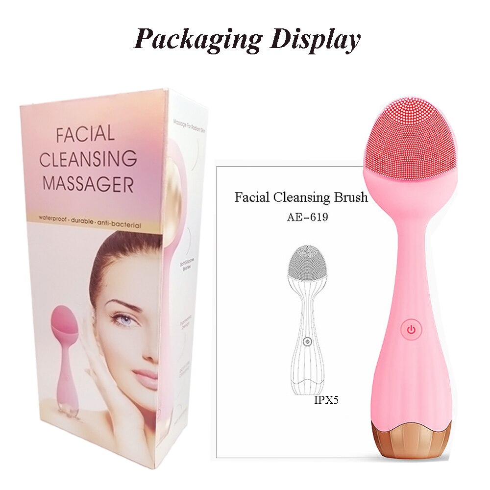Electric Sonic Face Brush designed for effective makeup removal and deep cleansing, featuring adjustable vibration settings and a sleek ergonomic design.
