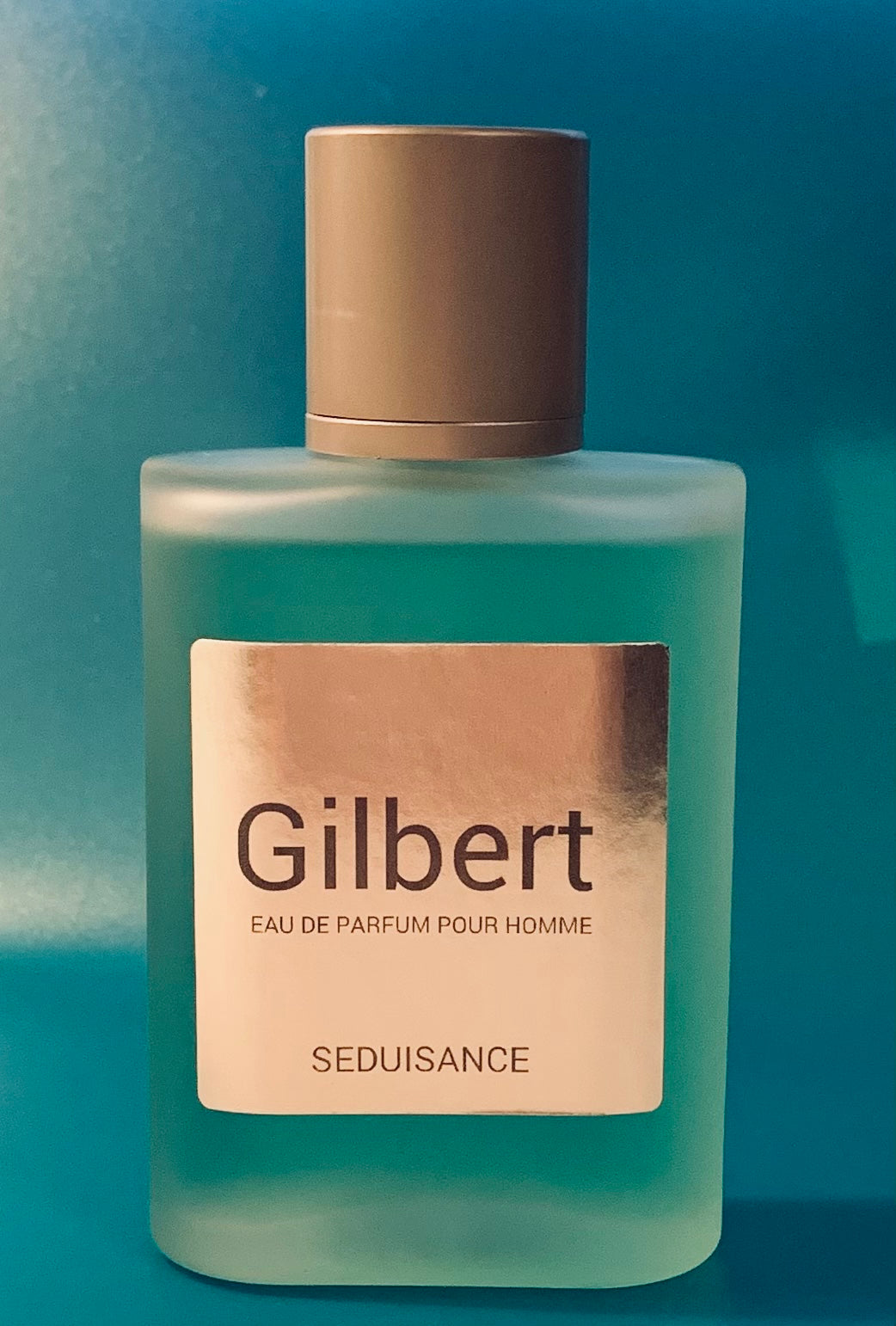 GILBERT Eau de Parfum Pour Homme 100 ml bottle with elegant design, showcasing refreshing citrus and musky wood notes.