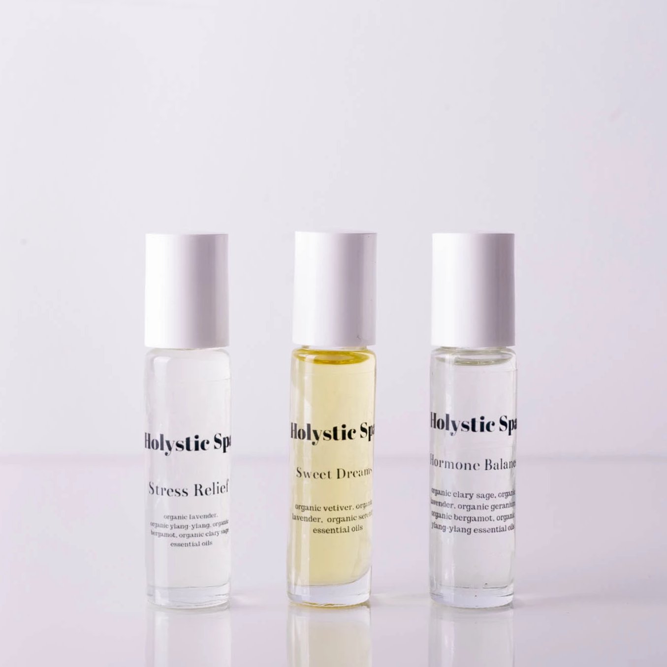 Hormone Balance Trio essential oils for women's hormonal health, featuring three blends for balance, stress relief, and sleep.