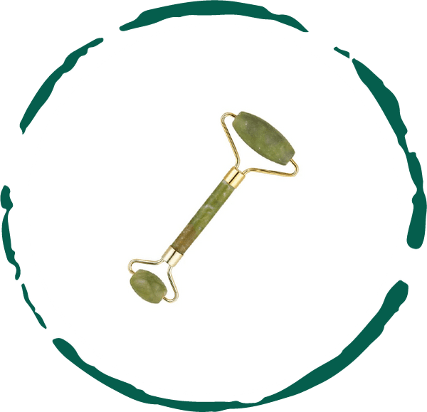 Jade Roller and Gua Sha tools elegantly displayed in a gift box, showcasing their natural jade material and beauty.