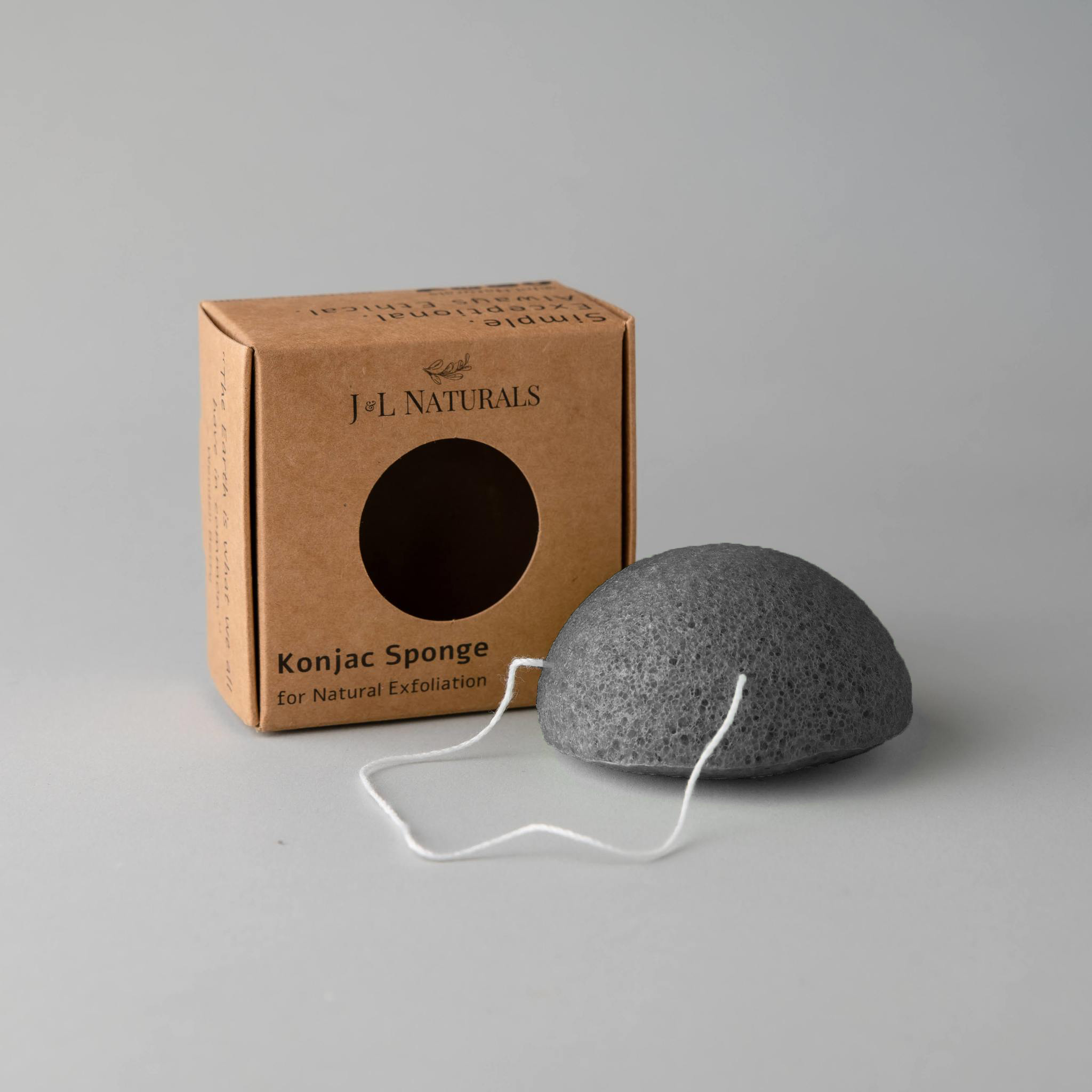 A biodegradable Konjac Sponge made from natural Konjac root, showcasing its soft texture and eco-friendly design.