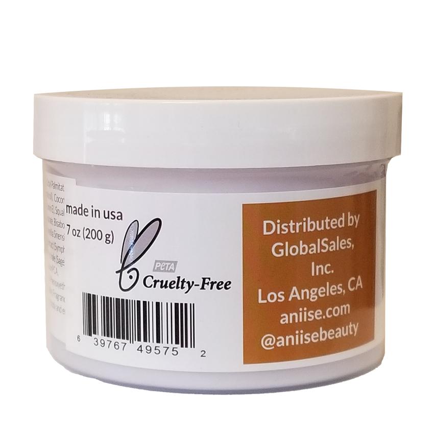 Lavender Body Butter with Collagen in a jar, showcasing its creamy texture and lavender scent.