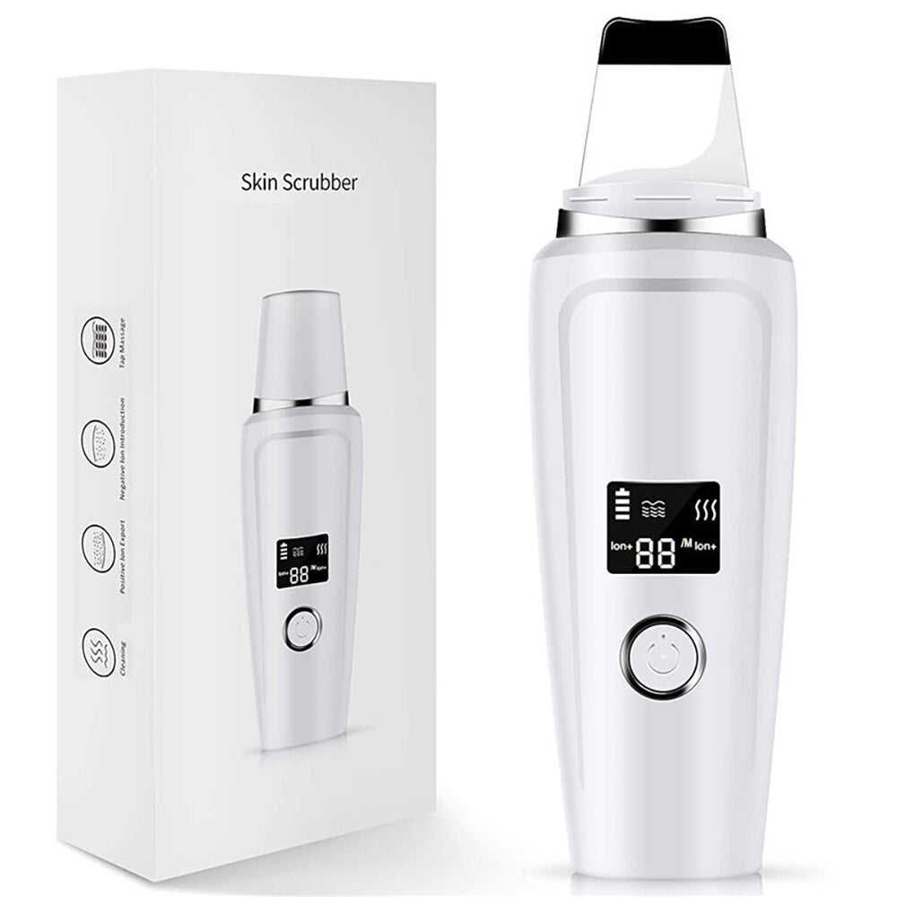 LCD Screen Peeling Machine for blackhead removal and pore cleaning, featuring a large LED display and stainless steel shovel head.