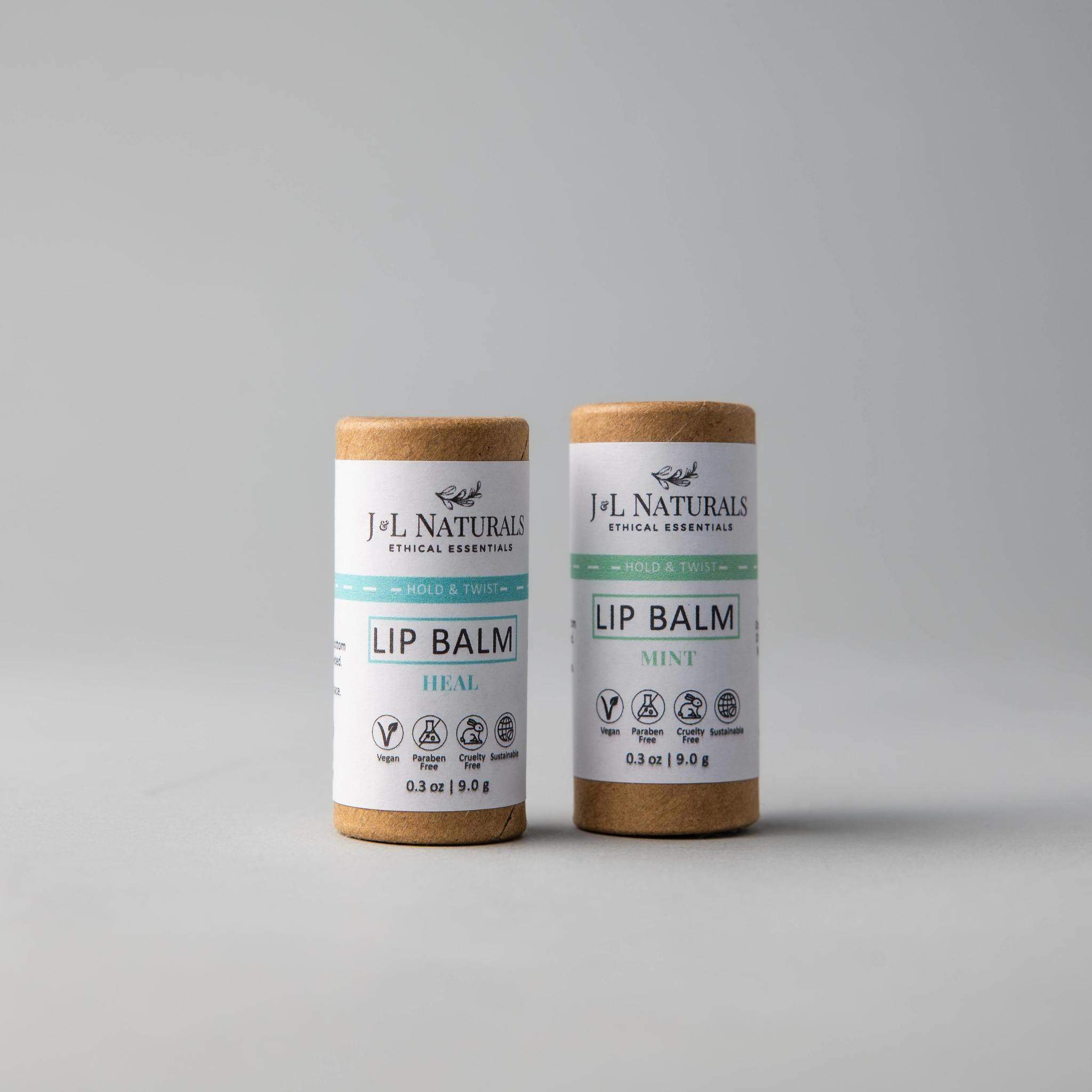 Two lip balms in assorted flavors, perfect for hydrating and soothing chapped lips.