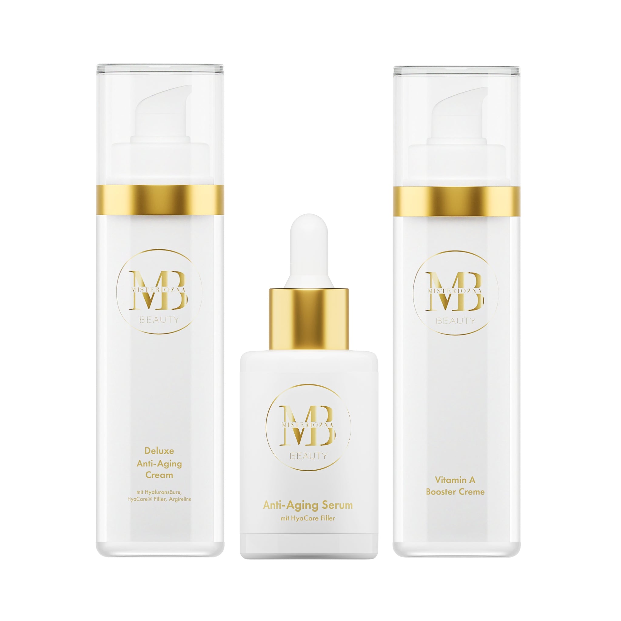 Luxus Anti-Aging Beauty Box mit verschiedenen Hautpflegeprodukten für strahlende, jugendliche Haut.