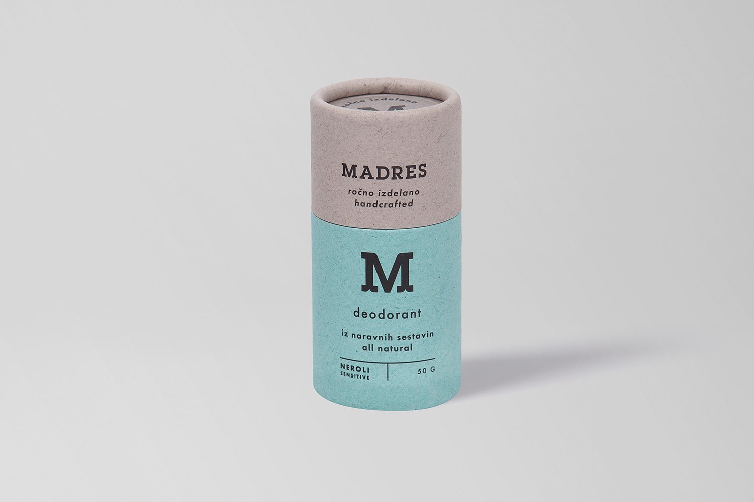 Madres Neroli Sensitive deodorant with citrus scents in eco-friendly packaging, suitable for sensitive skin.