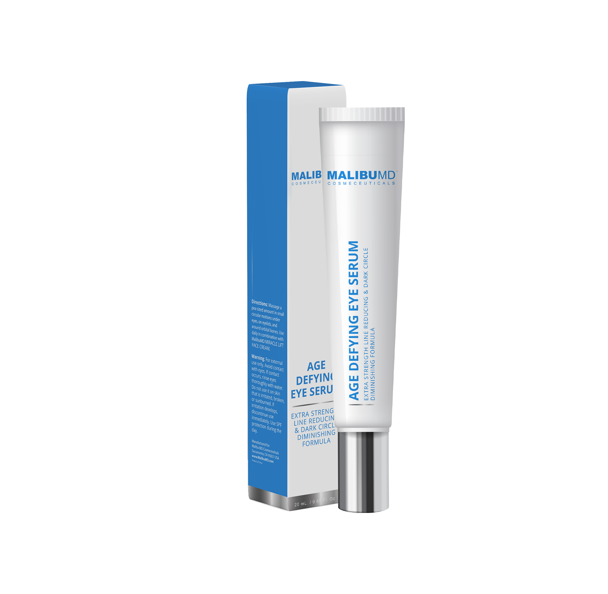 Age-defying eye serum packaging.