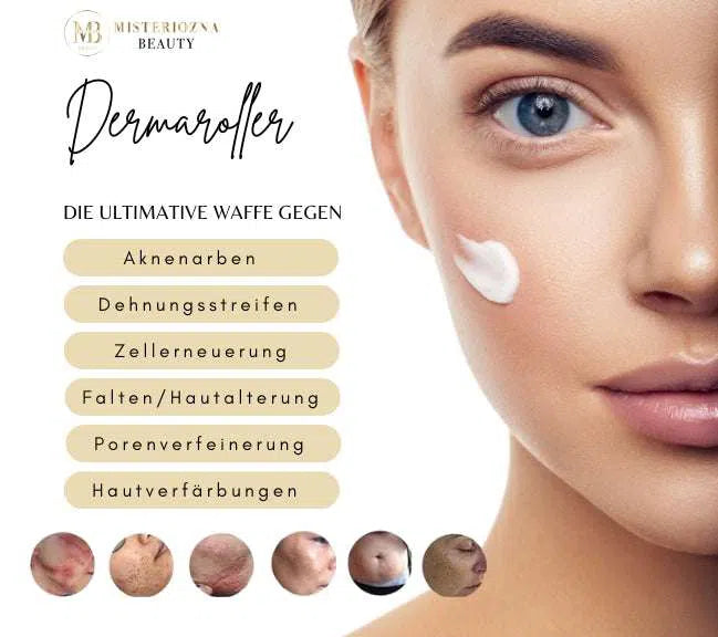 MB Dermaroller featuring 192 genuine needles for skin rejuvenation and treatment.
