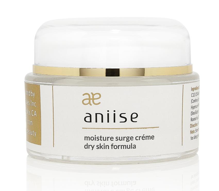 Moisture Surge Face Cream in a sleek jar, showcasing its rich texture and hydrating properties, ideal for dry skin.