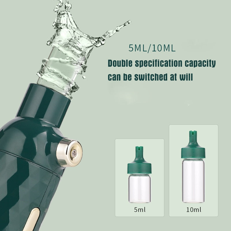 Nano Facial Sprayer Steamer with mist, showcasing its sleek design and portable features for skincare.