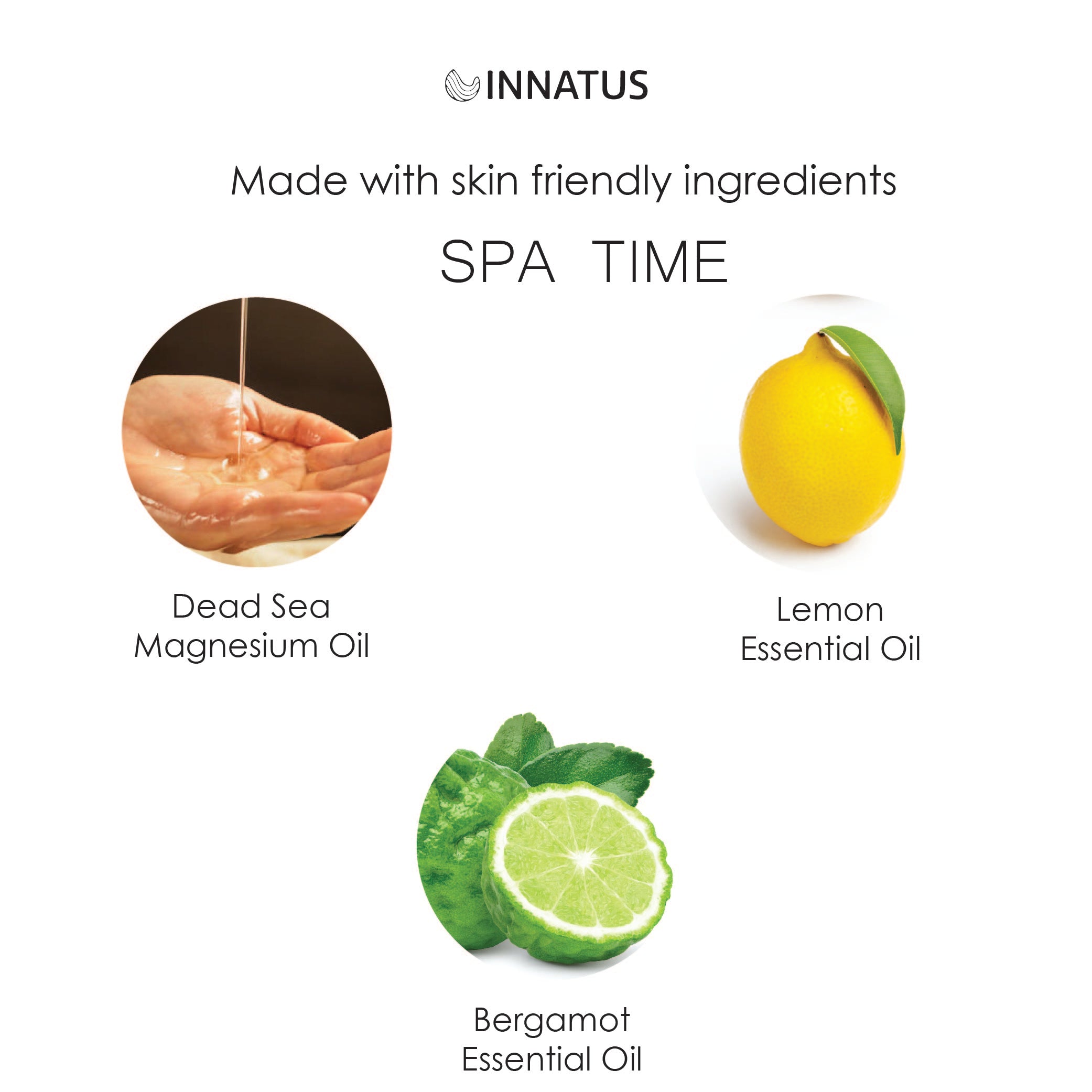 Natural Dead Sea Magnesium Spa Time Oil bottle with essential oils, promoting skin health and relaxation.