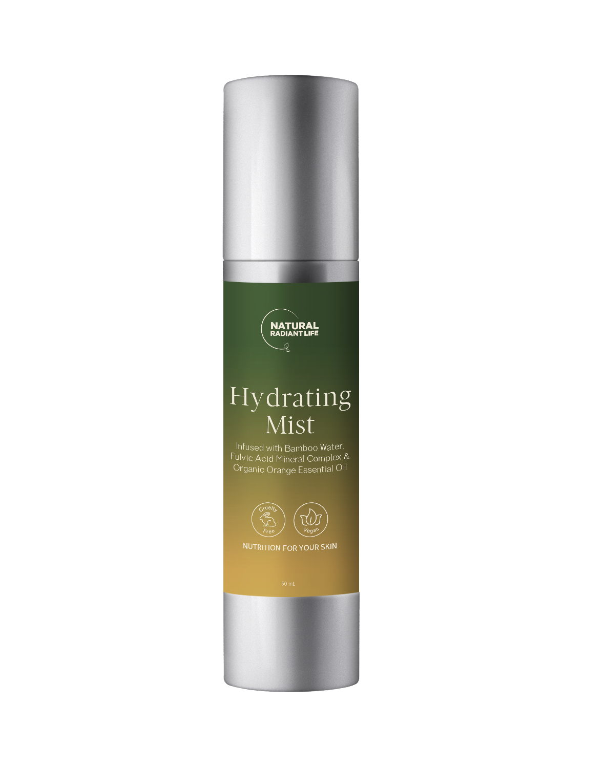 Natural Face Toner - Hydrating Mist in a sleek spray bottle, designed for hydrating and toning skin.