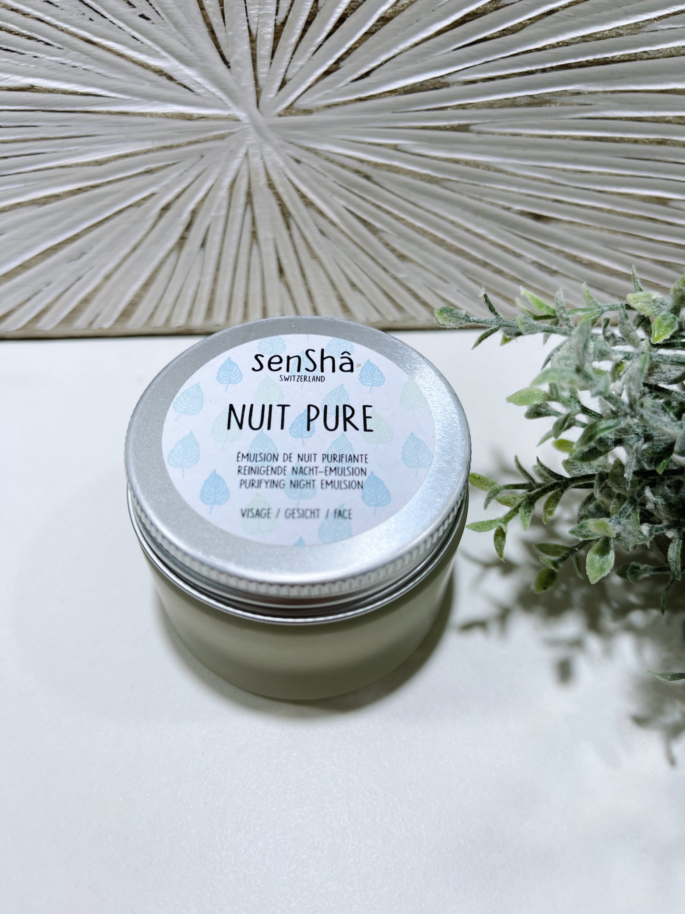 Nuit Pure 50ml Sérum du soir for mixed and oily skin, featuring a sleek bottle design with a pump dispenser.