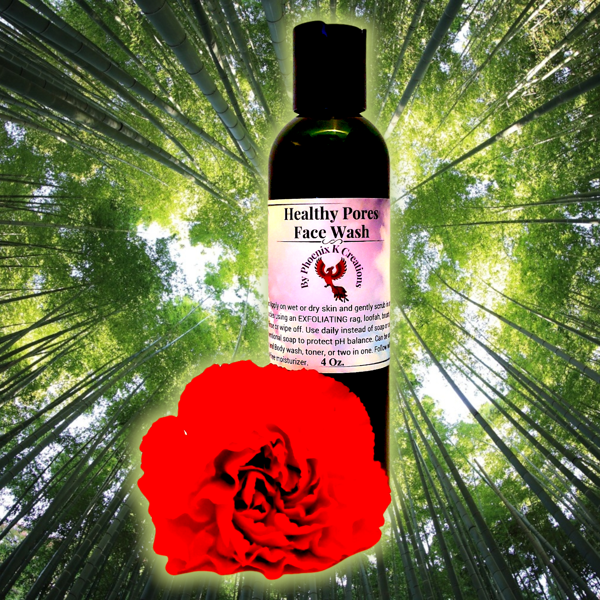 Organic Healthy Pores Face Wash bottle with herbal ingredients, designed for enlarged pores prone skin.