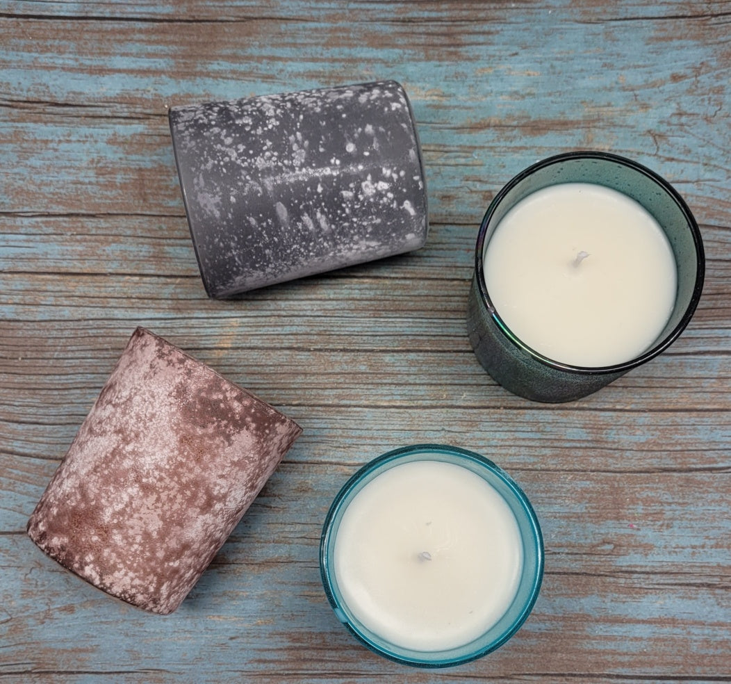 Organic Soy Wax Scented Candle in a stylish tin container, hand-poured with love, showcasing its eco-friendly and vegan-friendly features.