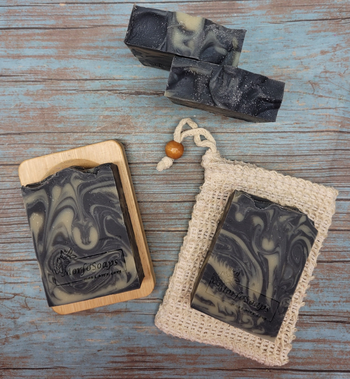 Handmade Patchouli & Frankincense Soap bar with natural ingredients, featuring a rich earthy color and unique texture.
