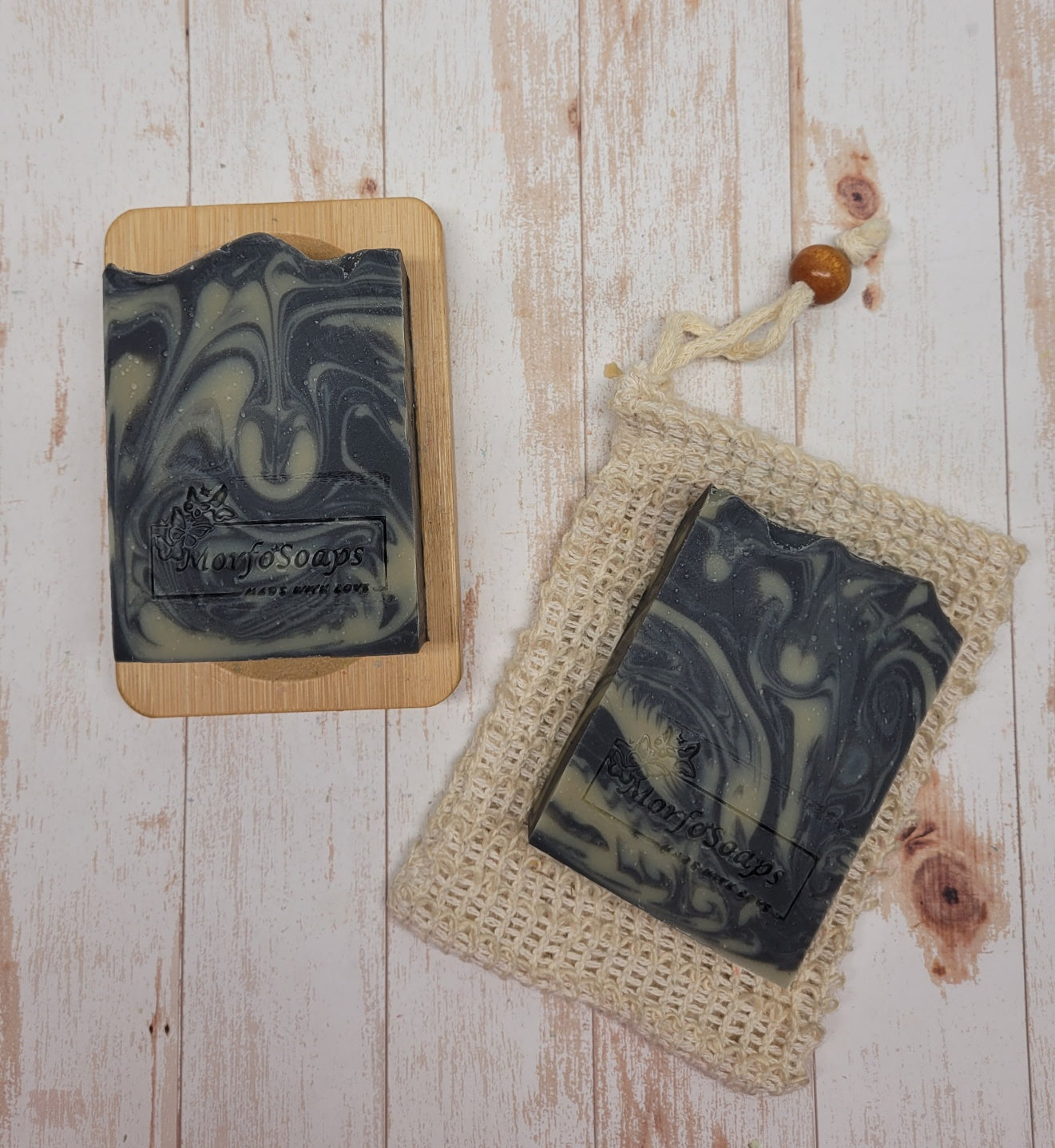 Handmade Patchouli & Frankincense Soap bar with natural ingredients, featuring a rich earthy color and unique texture.