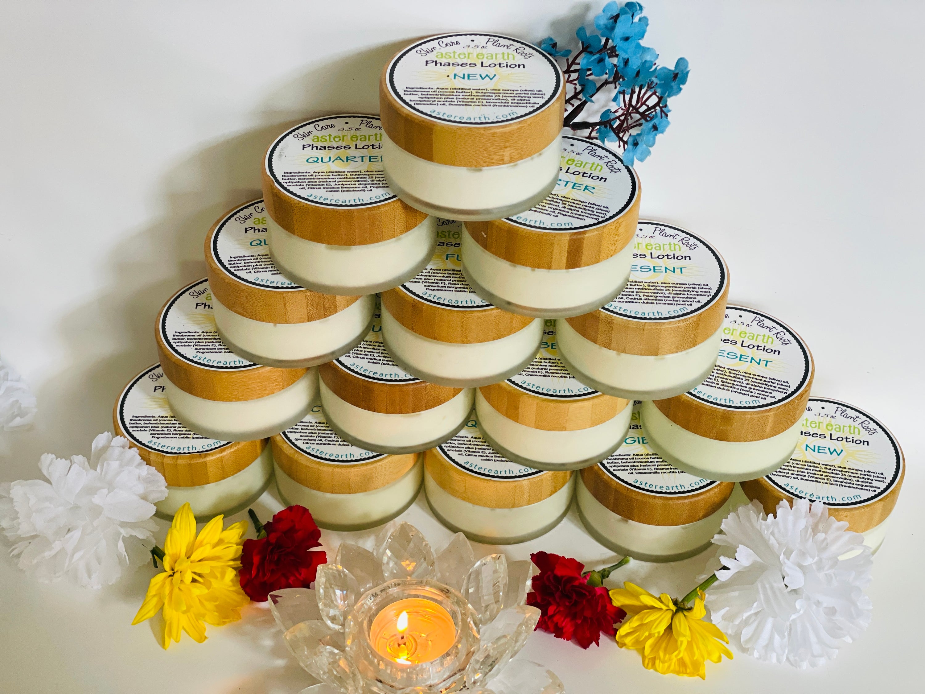 Phases Lotion bottle featuring plant-based ingredients, designed for skincare aligned with lunar phases.