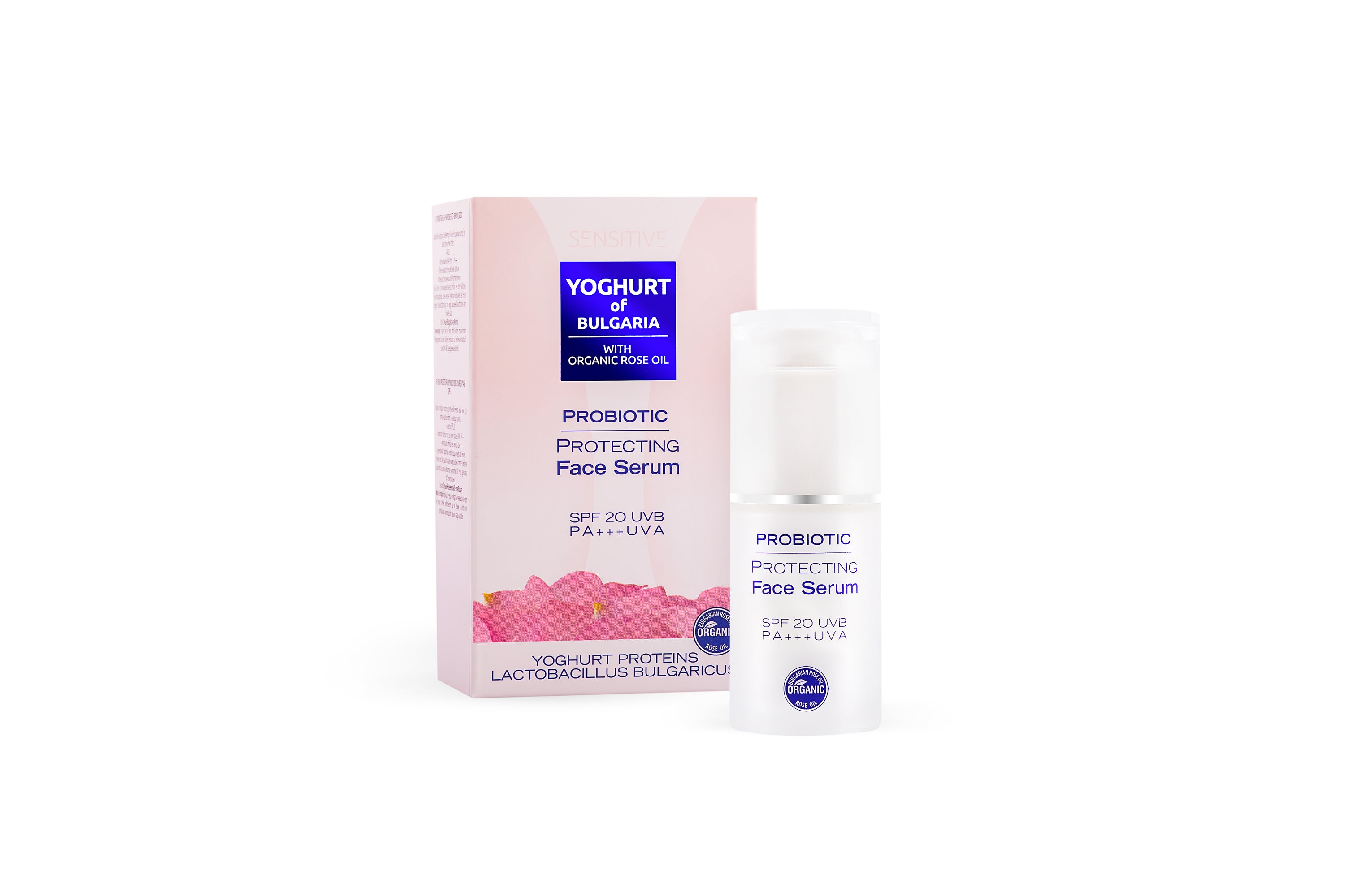 Probiotic Protective Face Serum Yoghurt of Bulgaria in a 35ml bottle, showcasing its elegant design and natural ingredients.