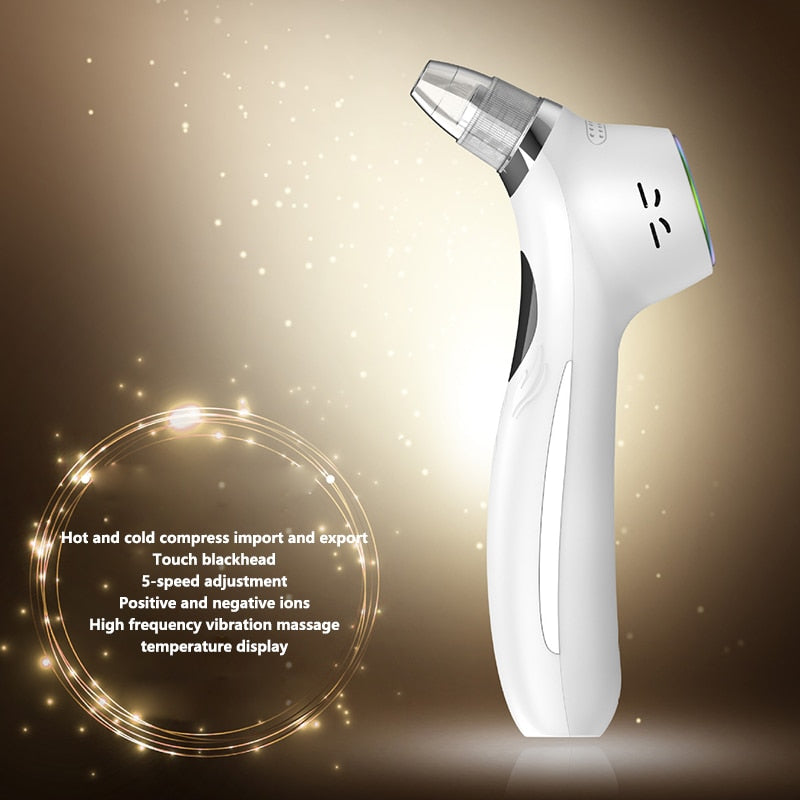 Professional Blackhead Remover Vacuum with multiple attachments and a sleek design, ideal for acne and pimple suction.