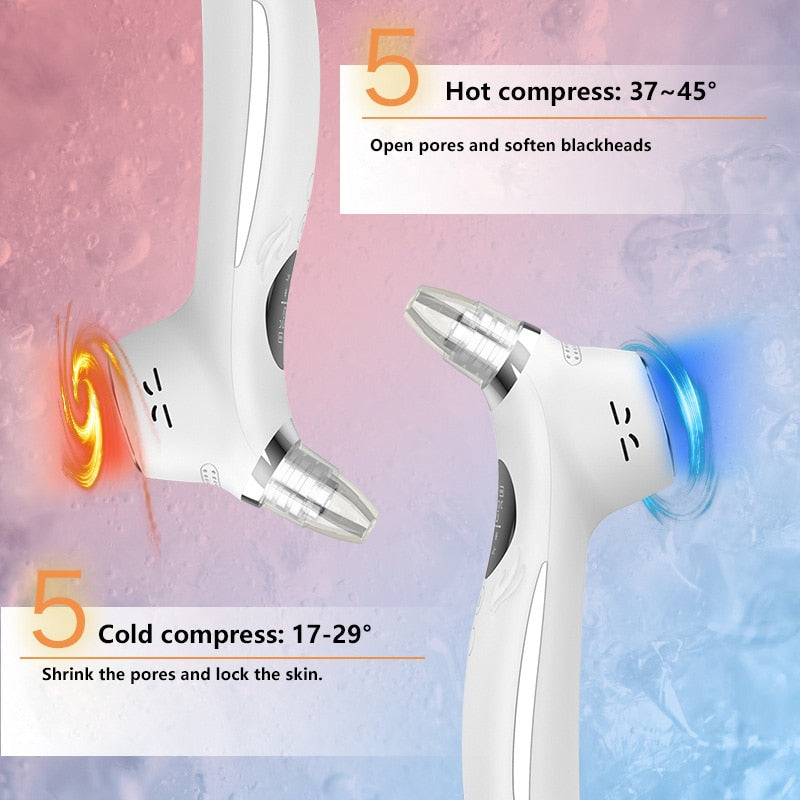Professional Blackhead Remover Vacuum with multiple attachments and a sleek design, ideal for acne and pimple suction.