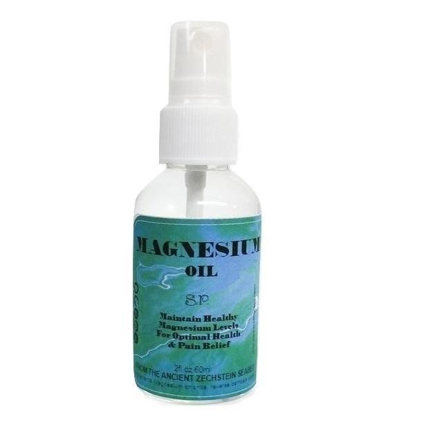 A bottle of Pure Magnesium Oil Spray with a sleek design, showcasing its natural ingredients and benefits for muscle pain relief and stress reduction.