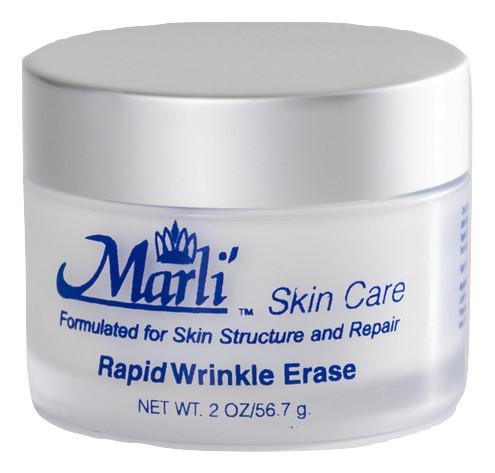 Rapid Wrinkle Erase cream in a jar, showcasing its luxurious texture and key ingredients for youthful skin.