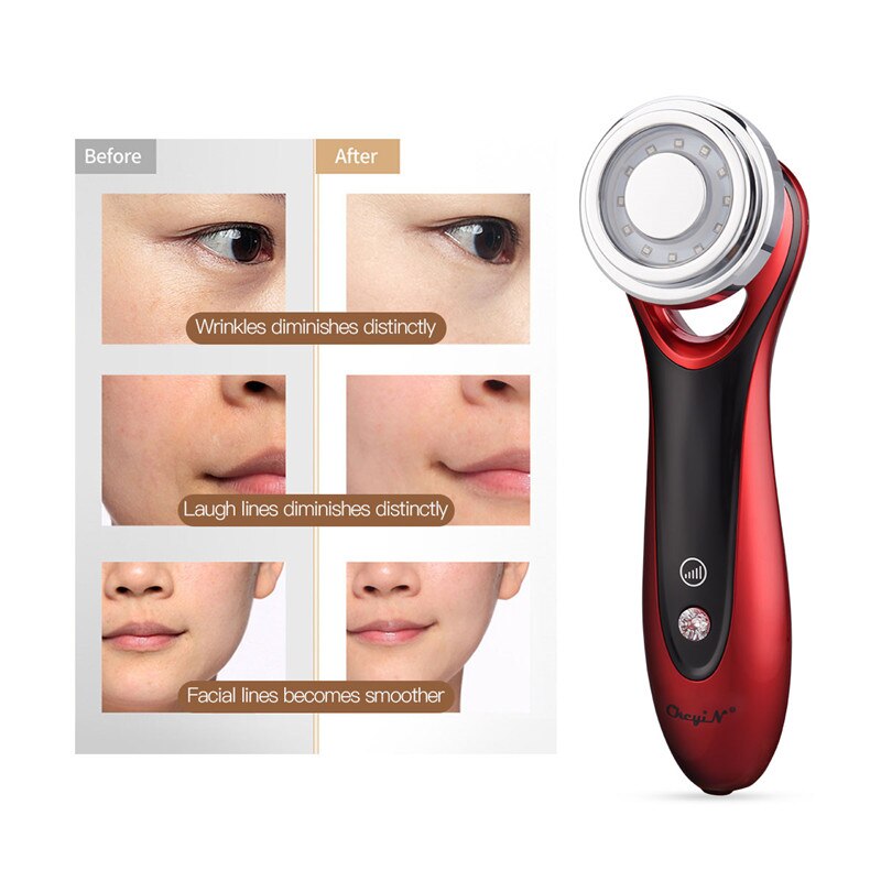 Rechargeable Electric Epilator Facial Massage Cleaner in a stylish design with LED display and USB charging port.