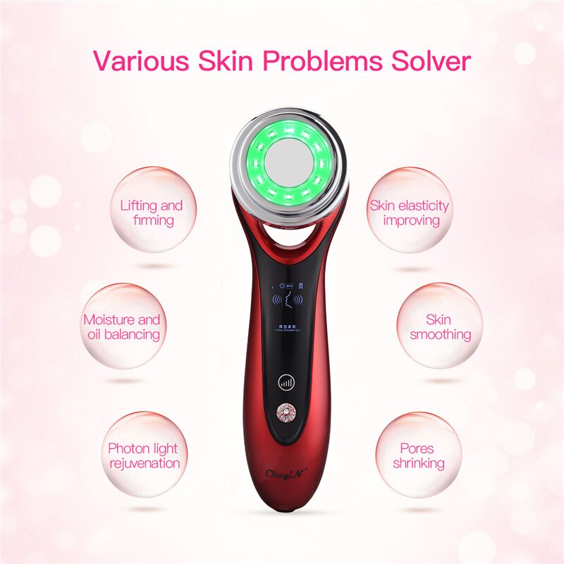 Rechargeable Electric Epilator Facial Massage Cleaner in a stylish design with LED display and USB charging port.
