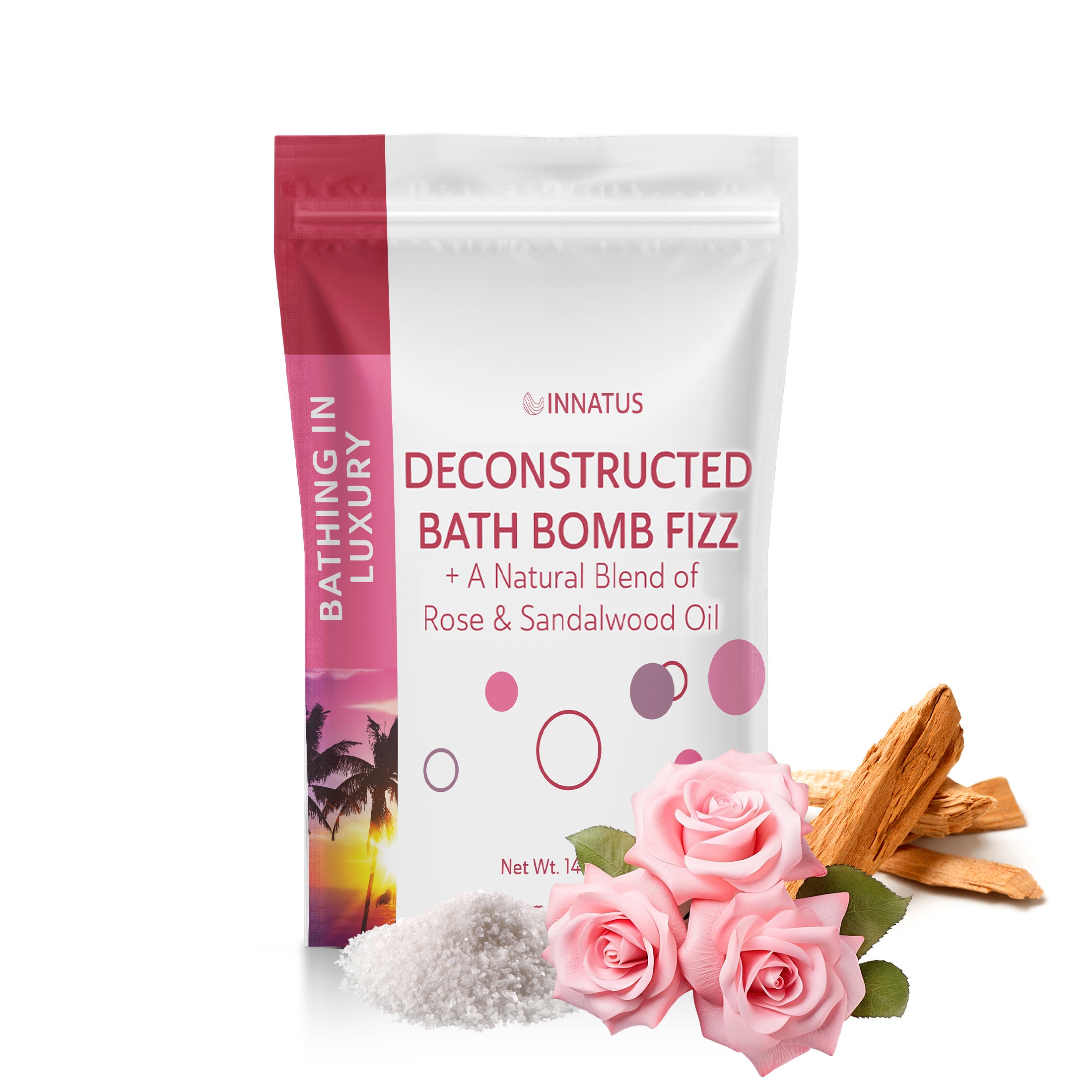 A vibrant Sea Salt Fizzy Deconstructed Bath Bomb in a loose form, showcasing its texture and colorful ingredients, perfect for a luxurious bath experience.
