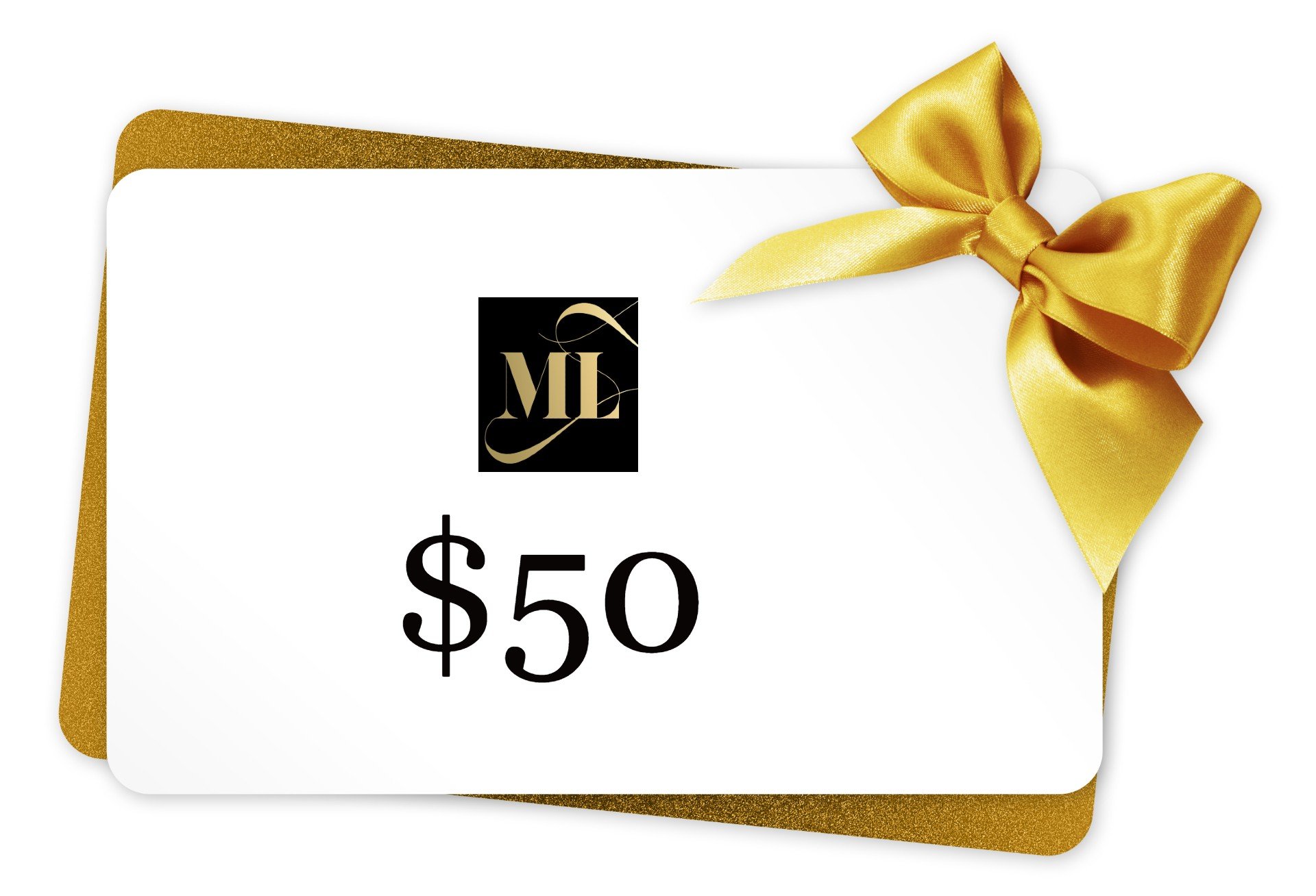 A beautifully designed gift card for skincare products, featuring elegant graphics and the ML Delicate Beauty logo.