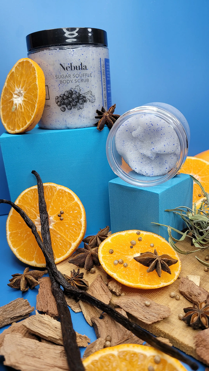 Sugar Souffle Body Polish - Nebula in a jar, showcasing its creamy texture and natural ingredients.