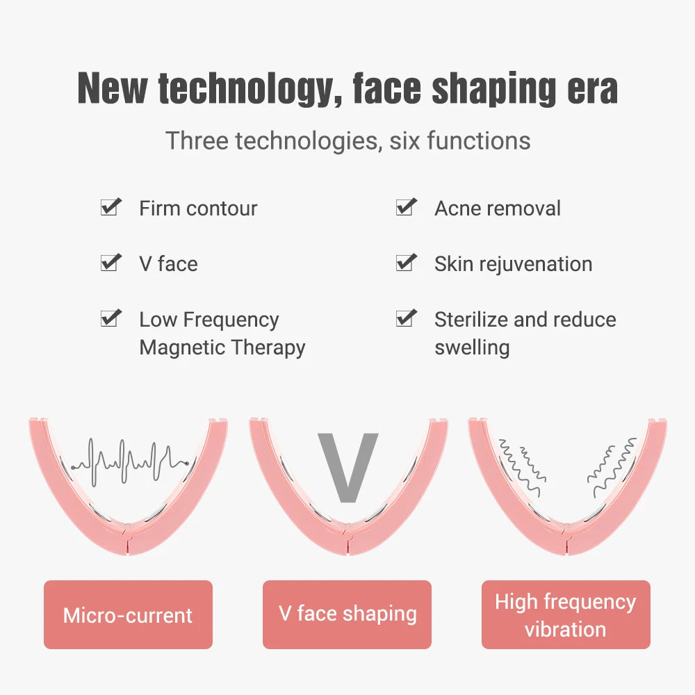 Smart V-face Face-lifting Massager in dark green, showcasing its ergonomic design and large massage heads for effective facial treatment.