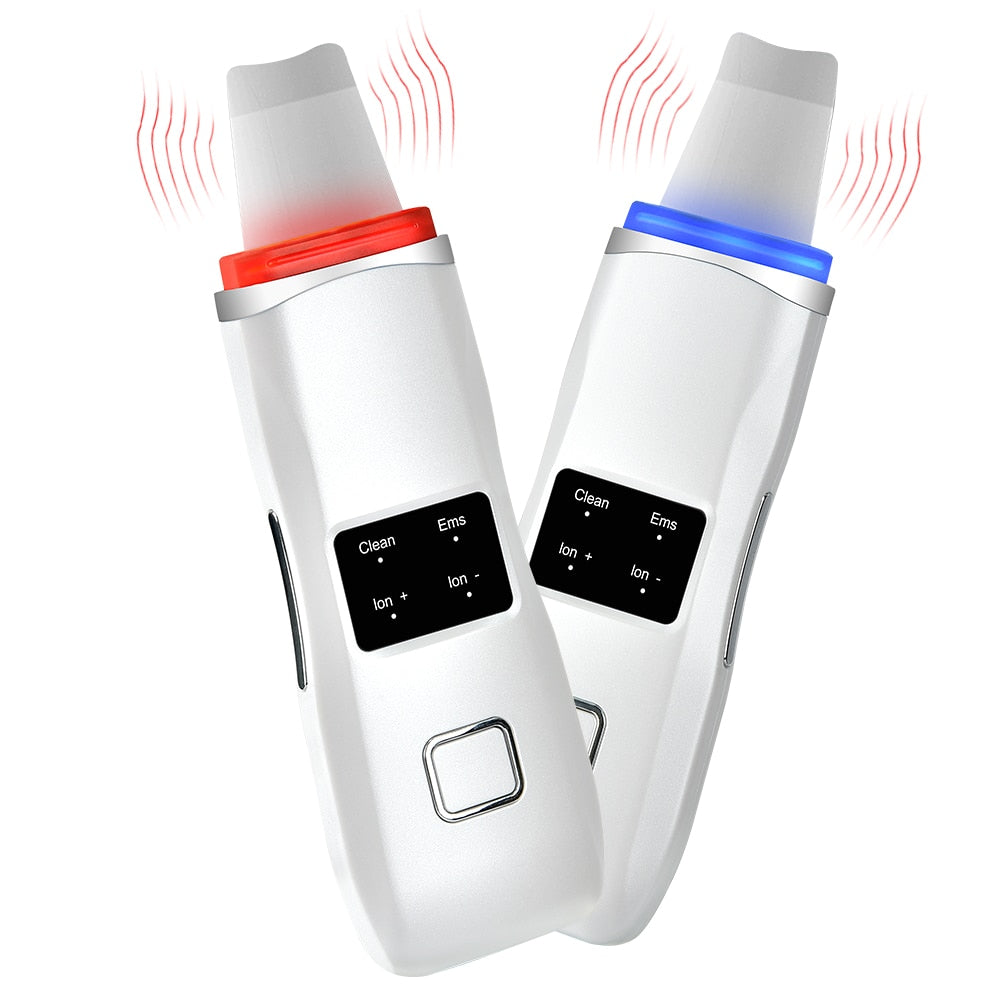 Ultrasonic Skin Scrubber Deep Cleaning Face Scrubber with ergonomic design and LED therapy features for effective skincare.