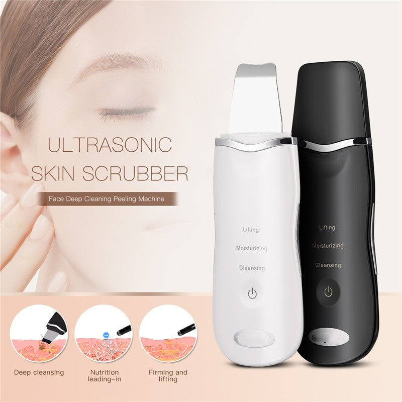 Ultrasonic Skin Scrubber with ergonomic design and touch screen for facial deep cleaning.
