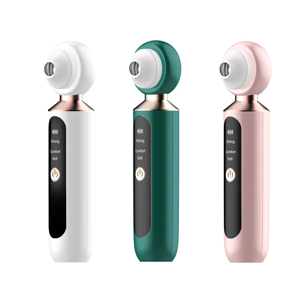 Visible Electric Blackhead Remover Vacuum Cleaner with USB charging, featuring adjustable suction levels and multiple suction heads for effective skincare.