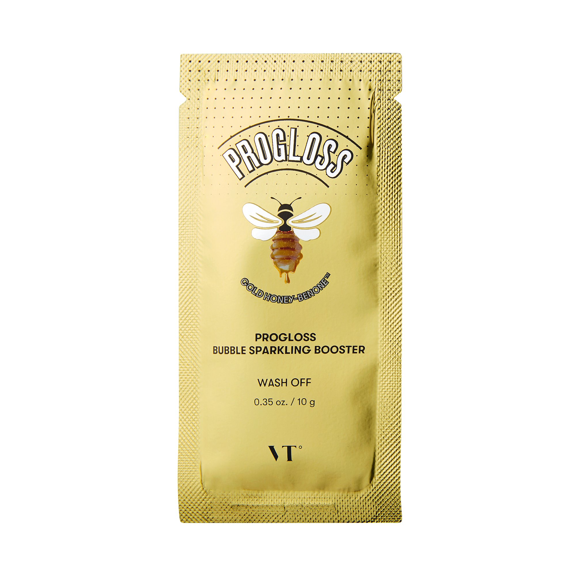 VT PROGLOSS BUBBLE SPARKLING BOOSTER packaging showcasing the unique bubble mask formula and key ingredients.