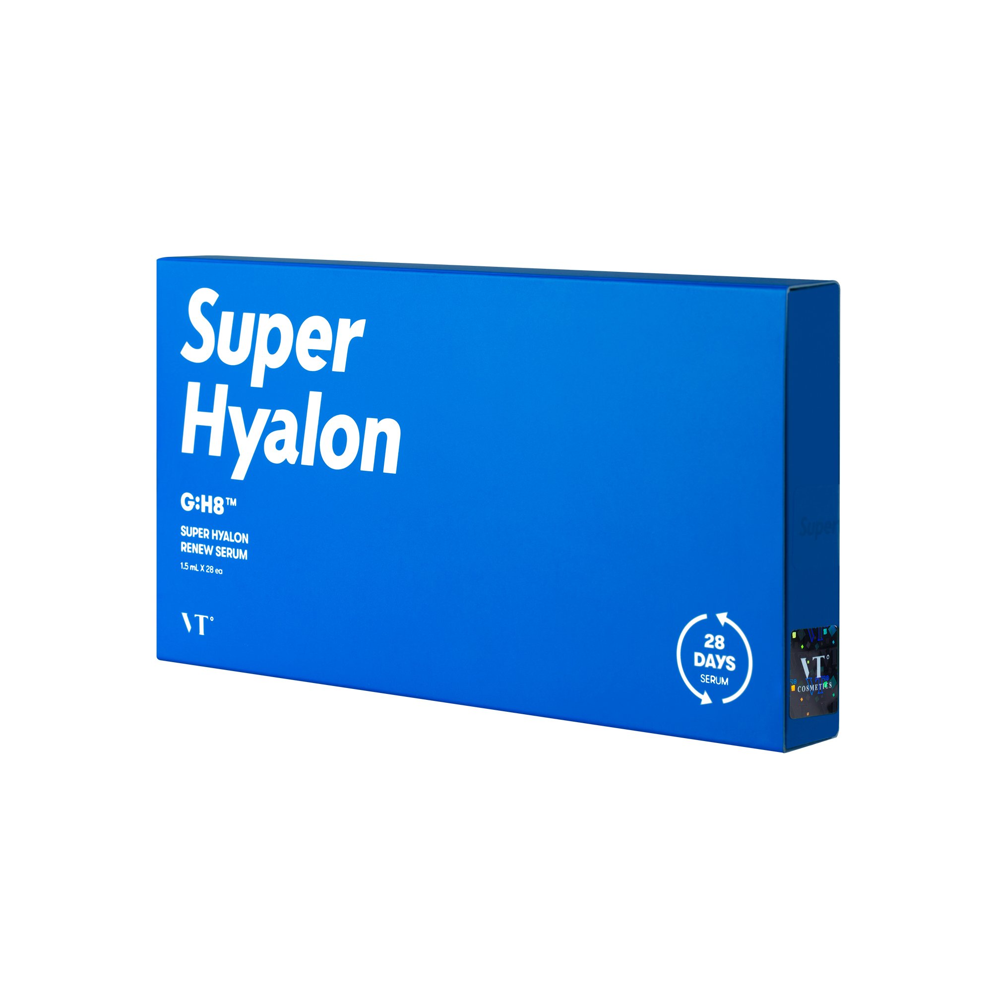 VT Super Hyalon Renew Serum packaging showcasing the product designed for 28 days of intensive hydration.