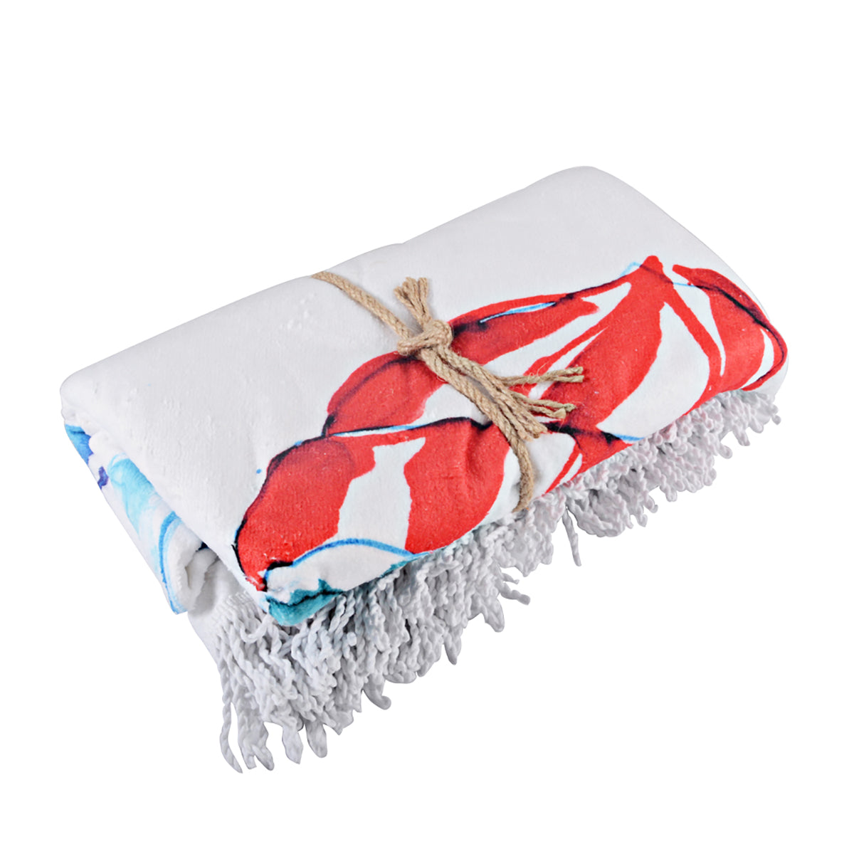 Anemoss Marine Collection Sailor Girl Strandtuch in Weiß-Blau, rund und übergroß, ideal für den Strand und entspannende Sommertage.