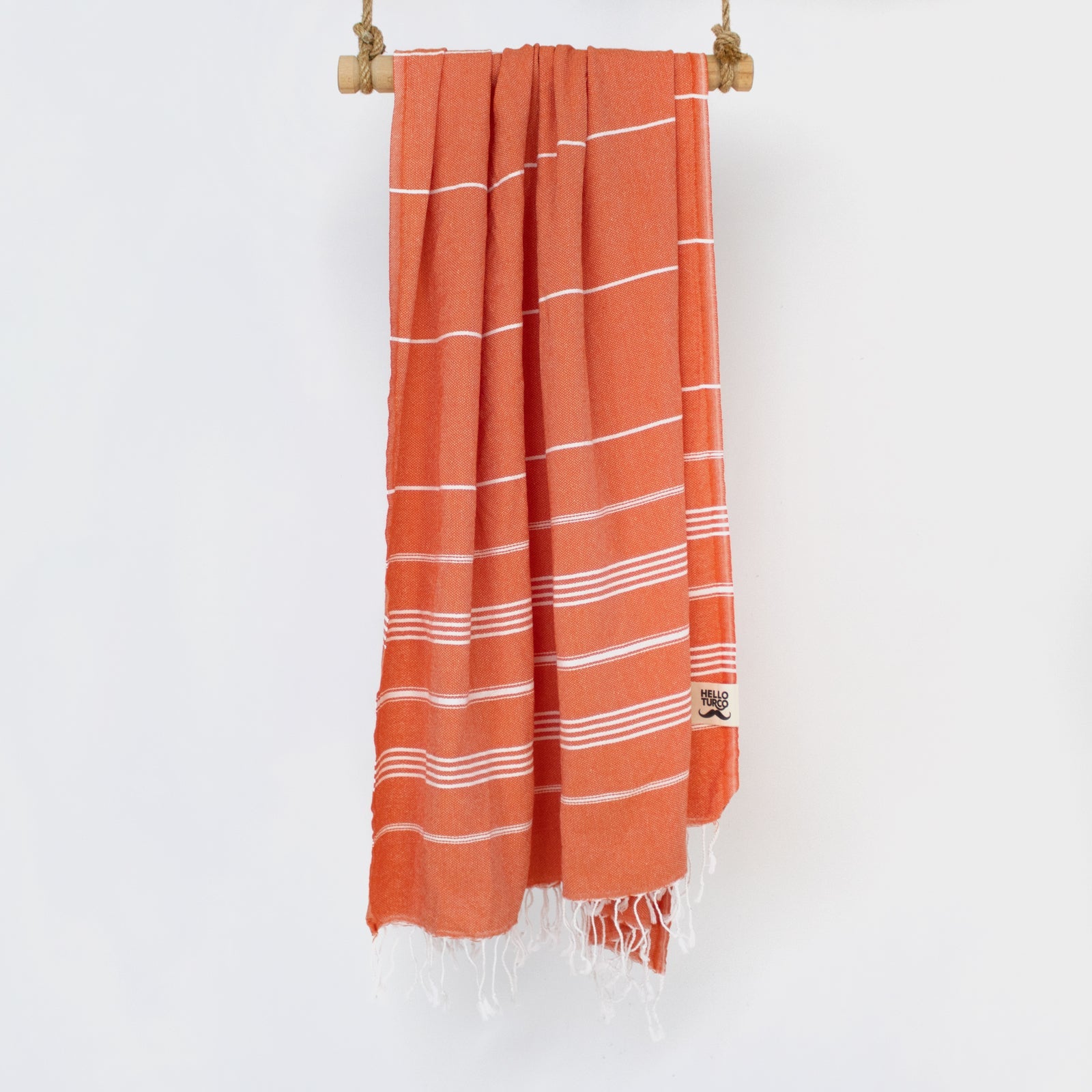 Coral 'BEACH PLEASE' embroidered Turkish towel, lightweight and sand-free, perfect for beach outings and versatile uses.