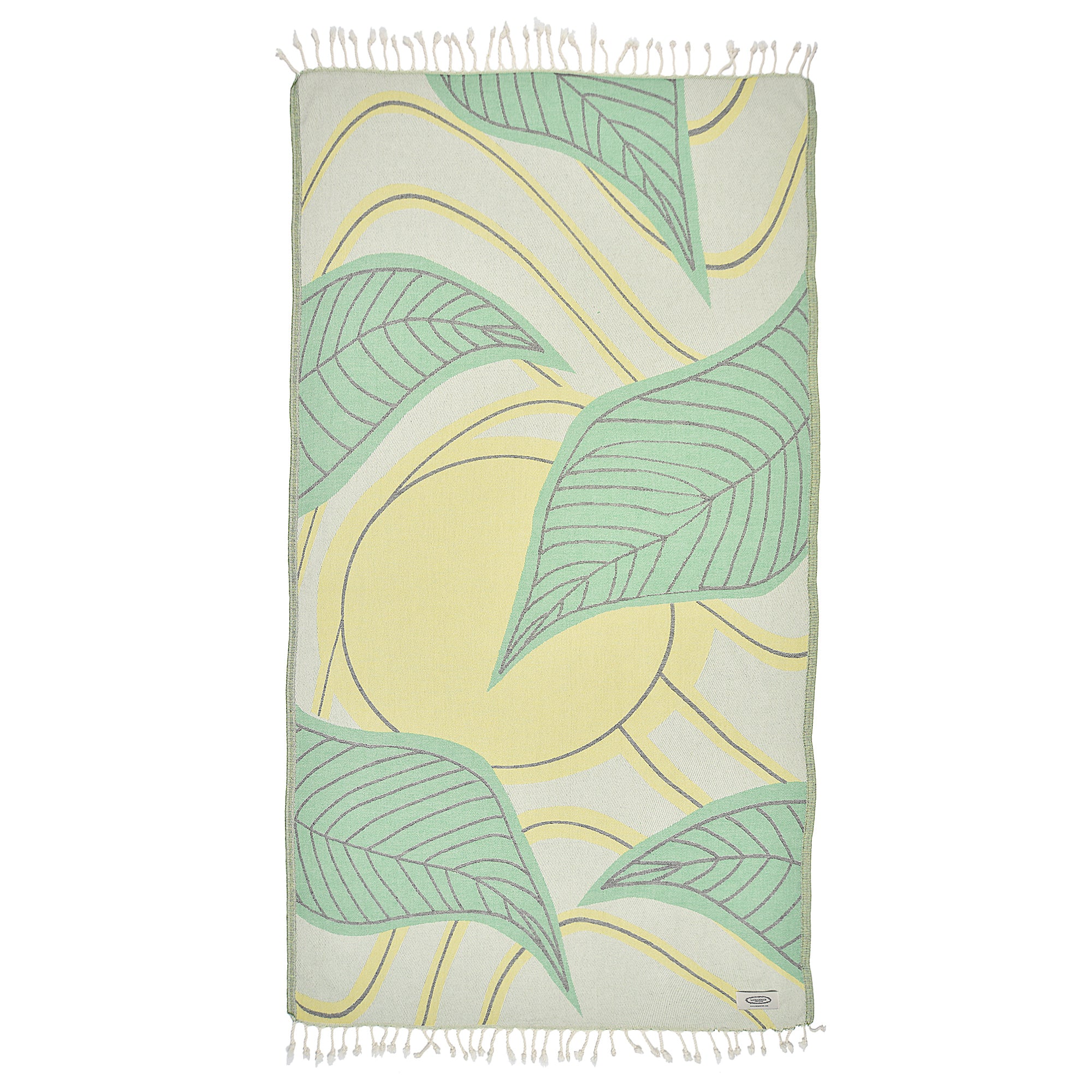 Exclusive Sun and Jungle Peshtemal Beach Towel made from 100% cotton, featuring a vibrant design and soft texture, perfect for beach and pool use.