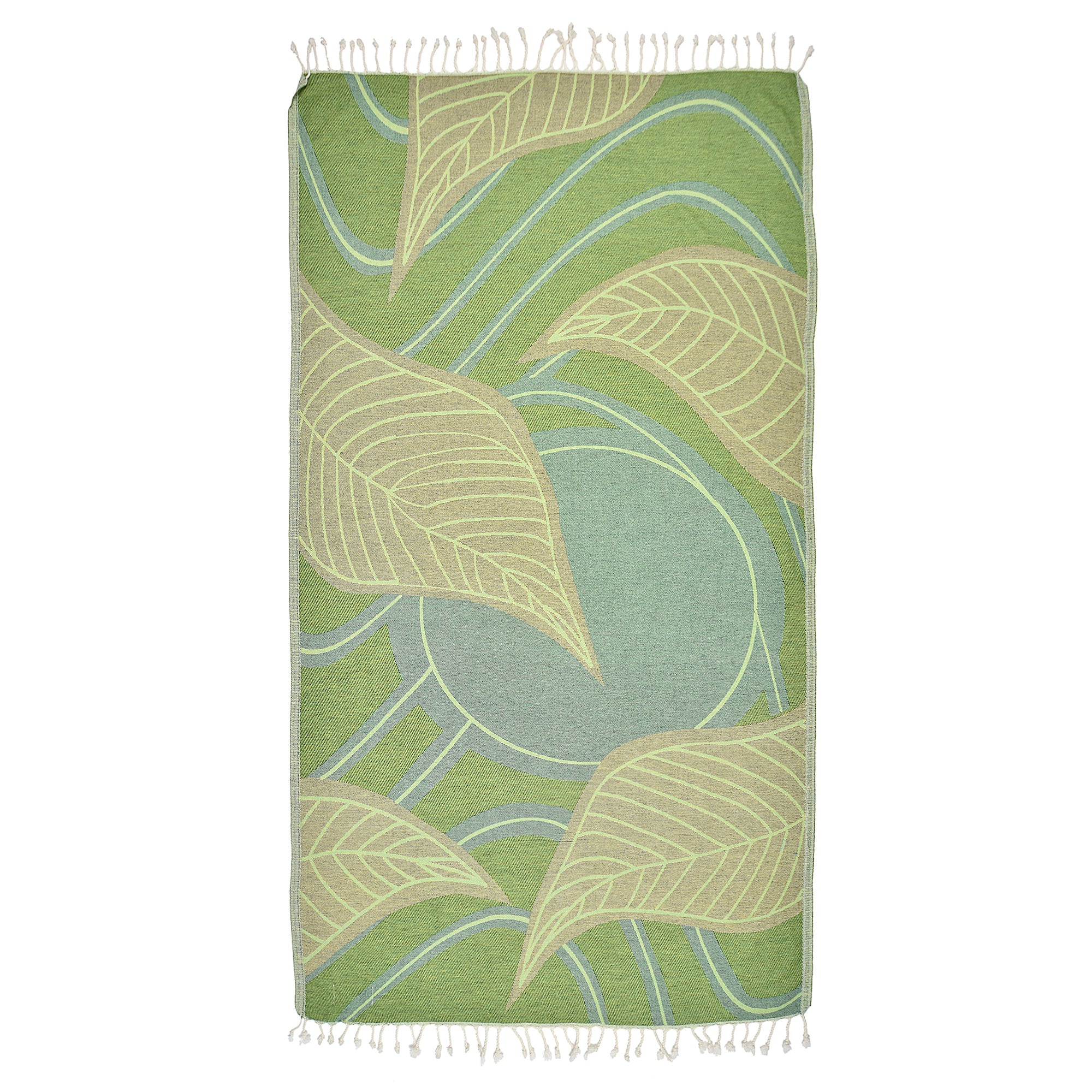 Exclusive Sun and Jungle Peshtemal Beach Towel made from 100% cotton, featuring a vibrant design and soft texture, perfect for beach and pool use.