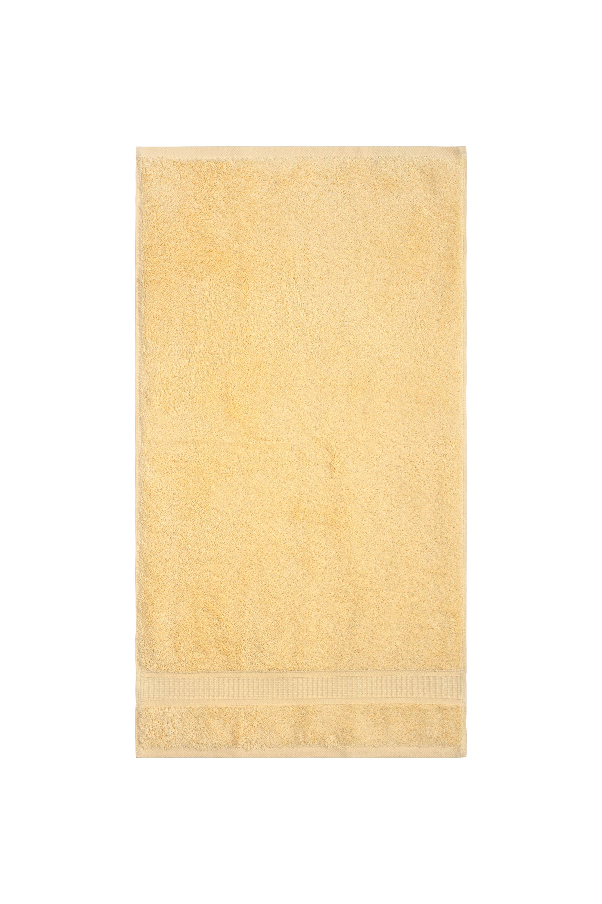 A set of six luxurious Turkish cotton hand towels in various vibrant colors, showcasing their soft texture and elegant dobby border design.