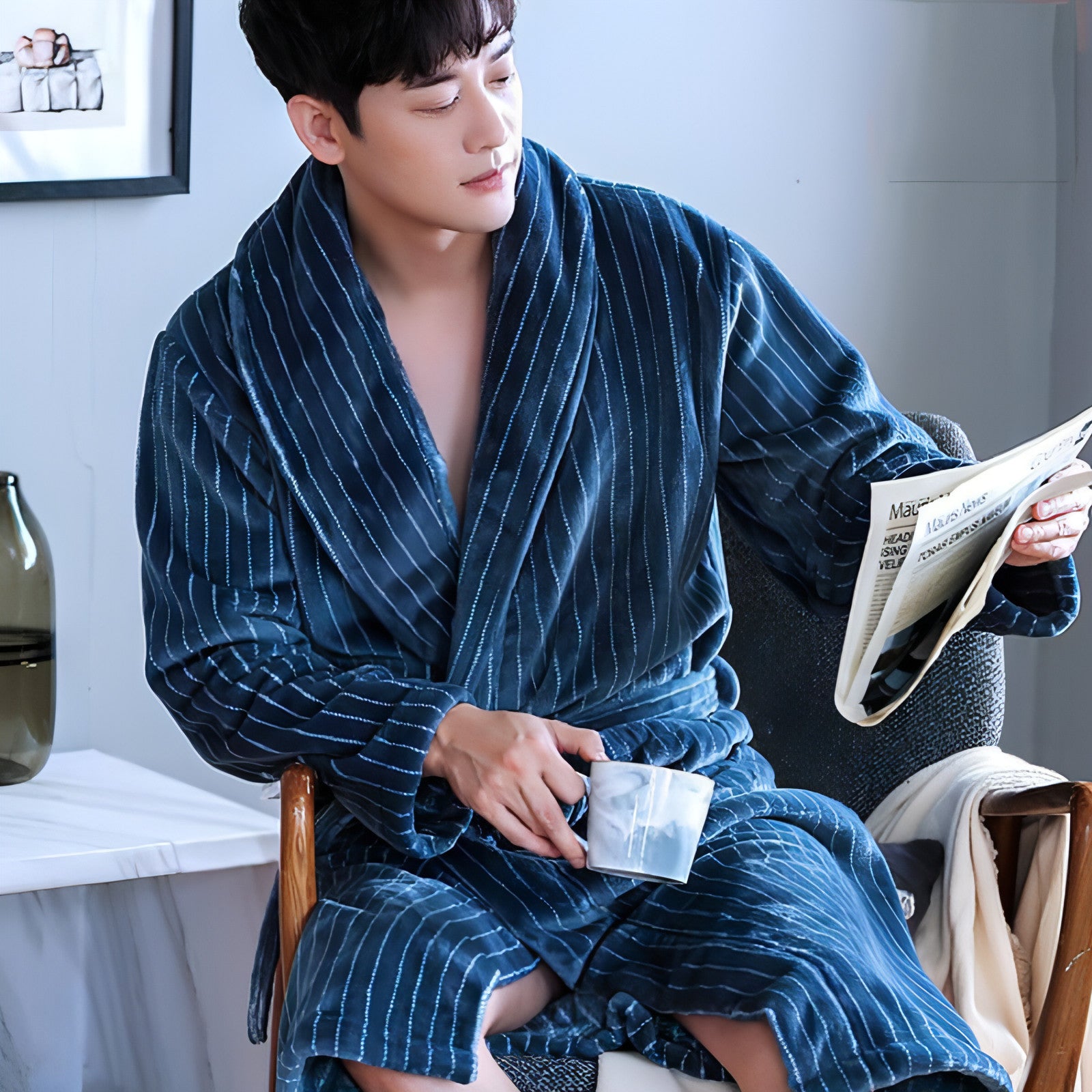 Main Winter Bathrobe Coral Fleece Couple Pajamas image