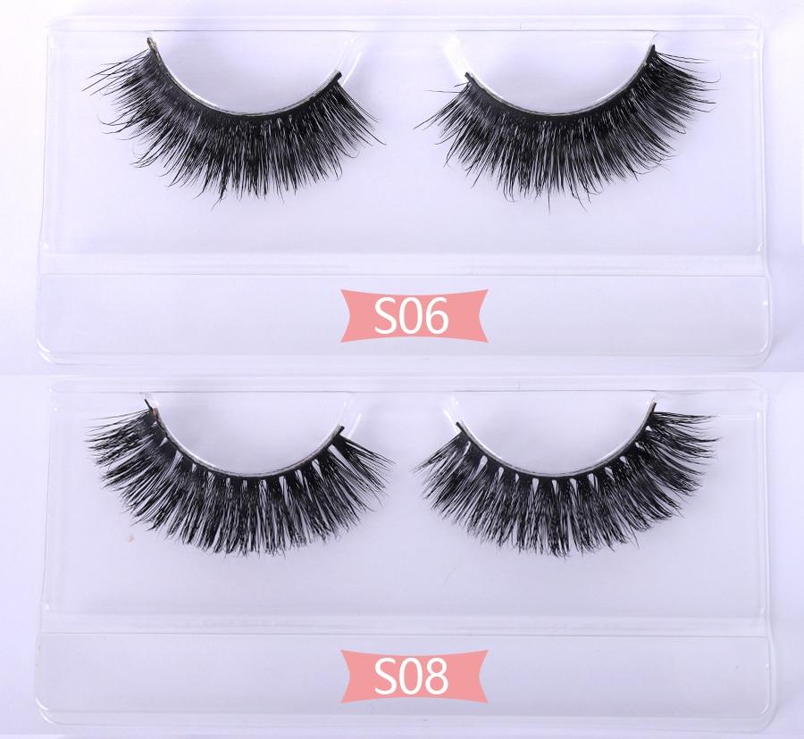 Bulk pack of 10/30/50 pairs of natural long mink false eyelashes, showcasing their soft and luxurious texture.