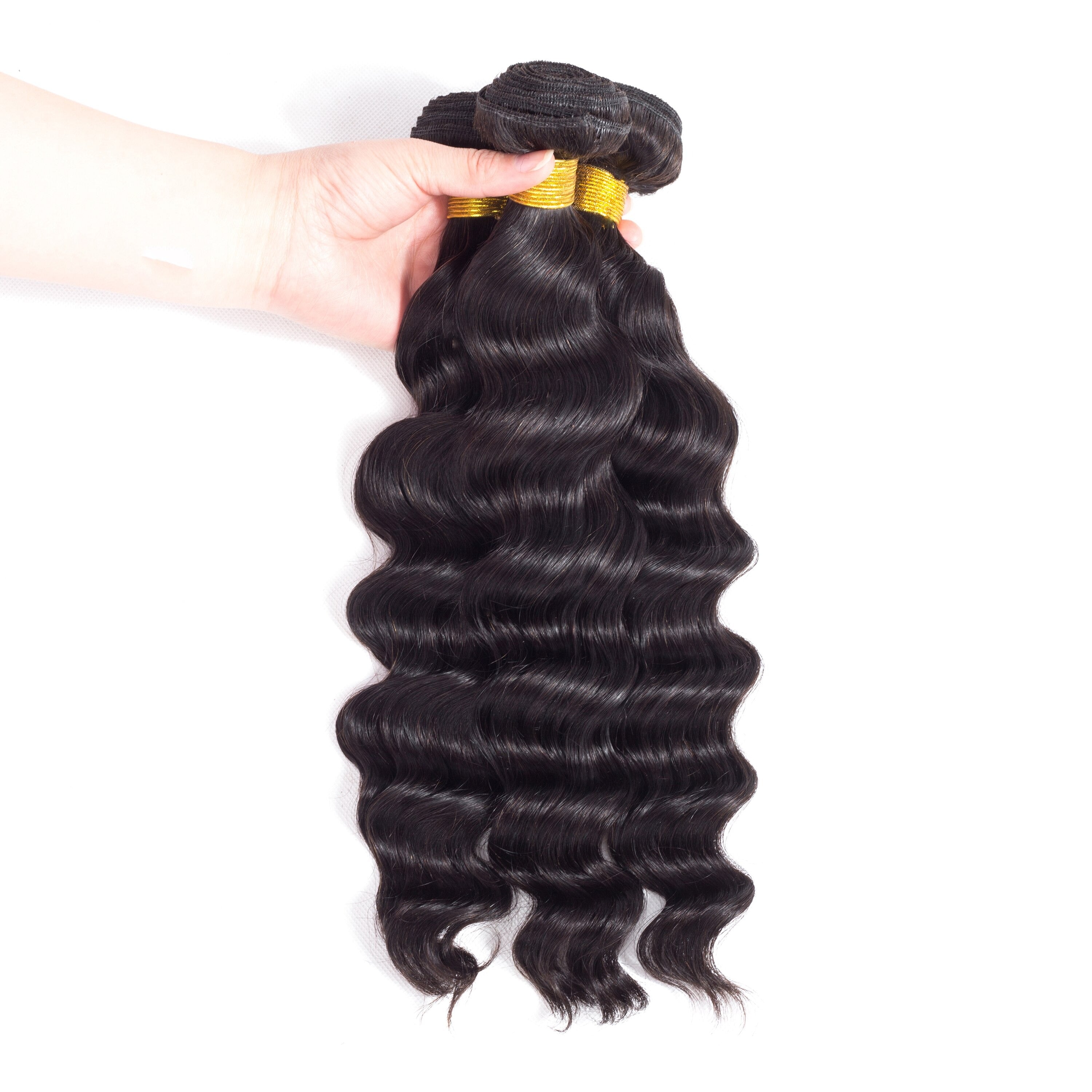 10A Grade Loose Body Wave Weave Peruvian Human Hair Extension in natural black color, showcasing its soft waves and high-quality texture.