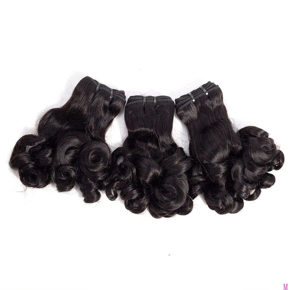 10A Grade 3/4 Curly tip Fumi Human Hair bundles with 4x4 closures and 13" frontal, showcasing natural curls and high-quality texture.