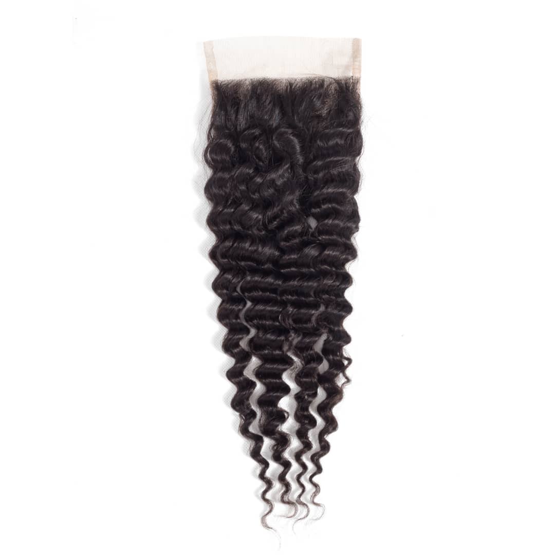 10A Grade Loose Deep Wave hair bundles with 4x4 closure and 13x4 frontal, showcasing natural color and luxurious texture.