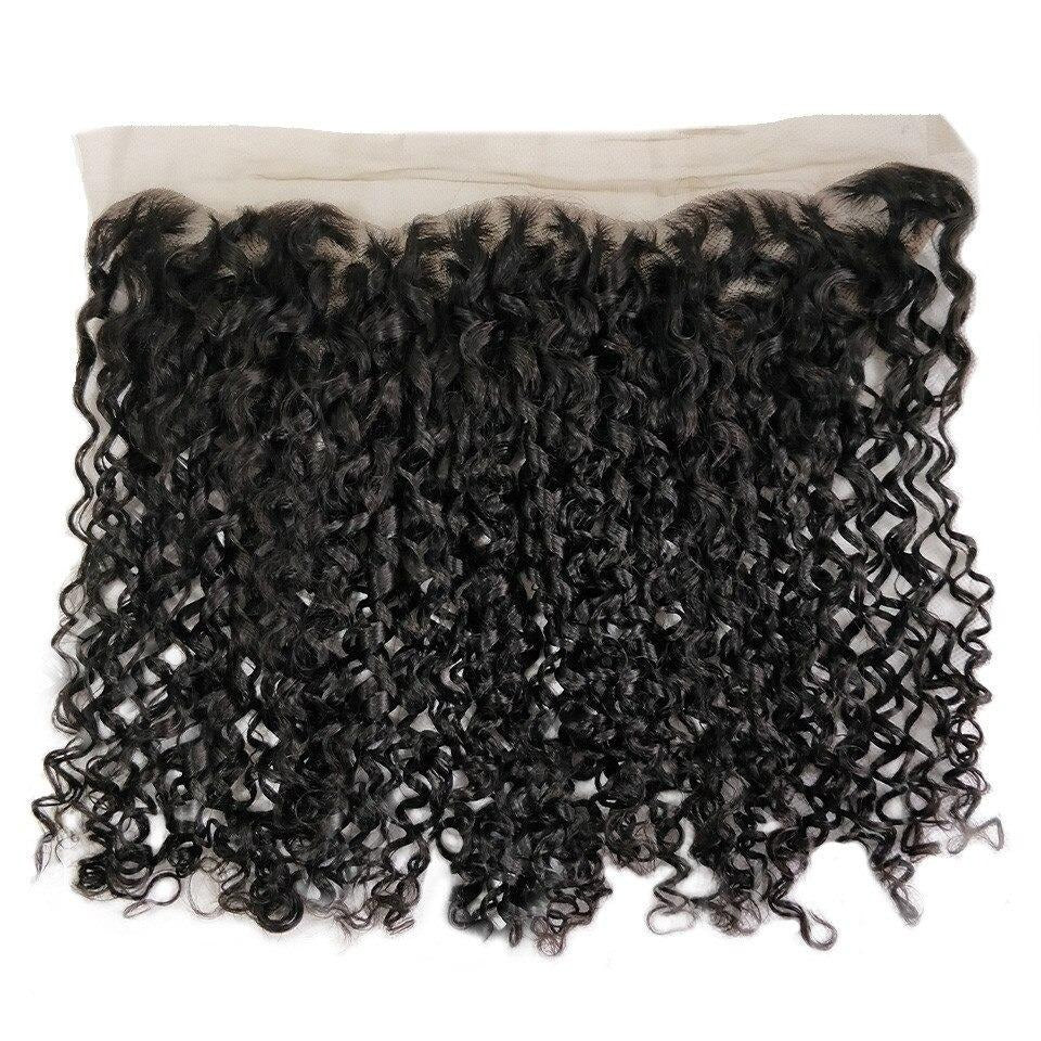 10A Grade Brazilian Pissy Curly Fumi Human Hair bundles with 4x4 lace closure, showcasing natural color and bouncy texture.